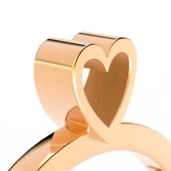 Valentine Open Your Heart 14k Yellow Gold Ring - Picture 1 of 4